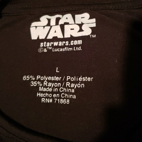 Star Wars crew hi-lo tshirt juniors size Large like new Chewie, R2-D2, Luke - Picture 4 of 5